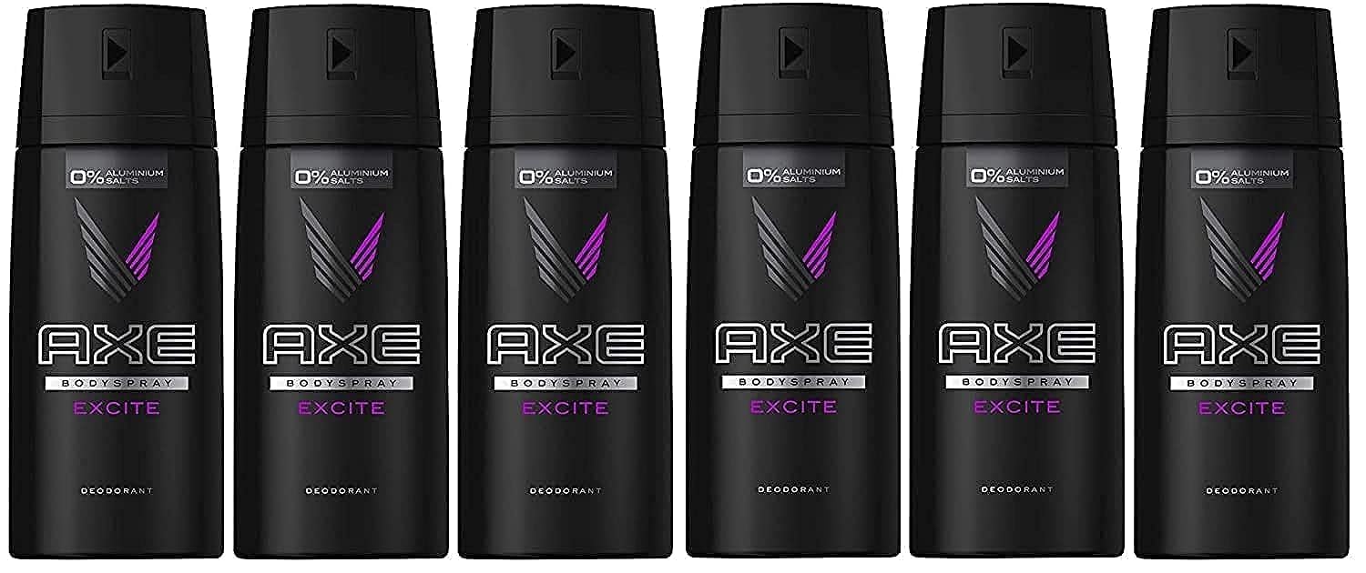 Axe Deodorant Bodyspray, Excite, 150ml (Pack of 6)